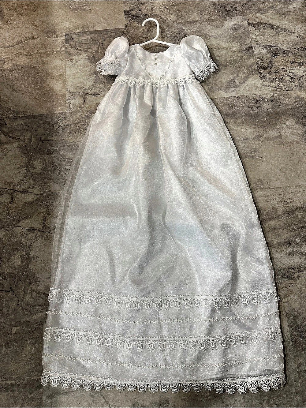 Baptismal Gown with matching Bonnet and Blanket